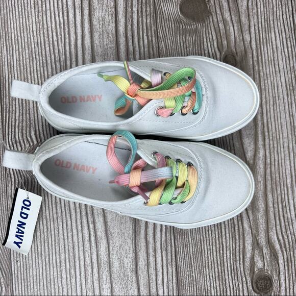 Old Navy Toddler Girls Canvas Slip On Calla Lily Sneakers Sz 12 - Picture 9 of 12